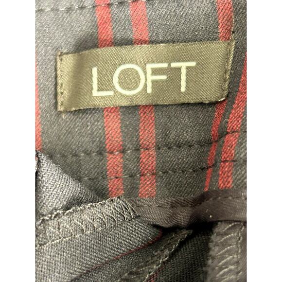 Loft Julie Trouser Size 10 Red Striped Straigh Leg Sailor High Rise Career Pants - Picture 5 of 11